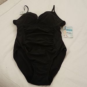 NWT Assets by Spanx power suit one piece black XL
